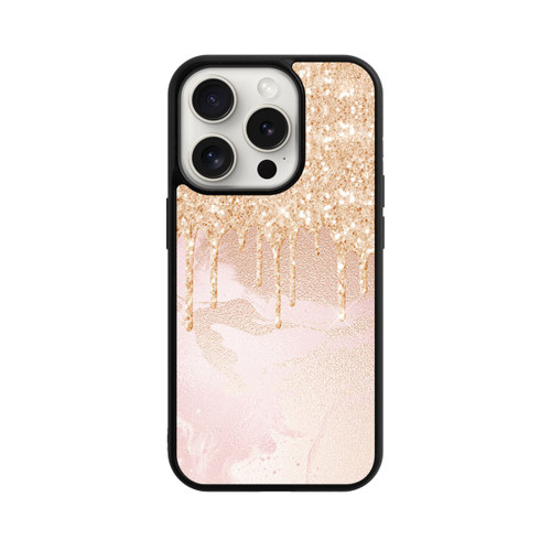 Apple iPhone 15 Pro Base Case  Roségoldener Glitzer Tropfen Look
