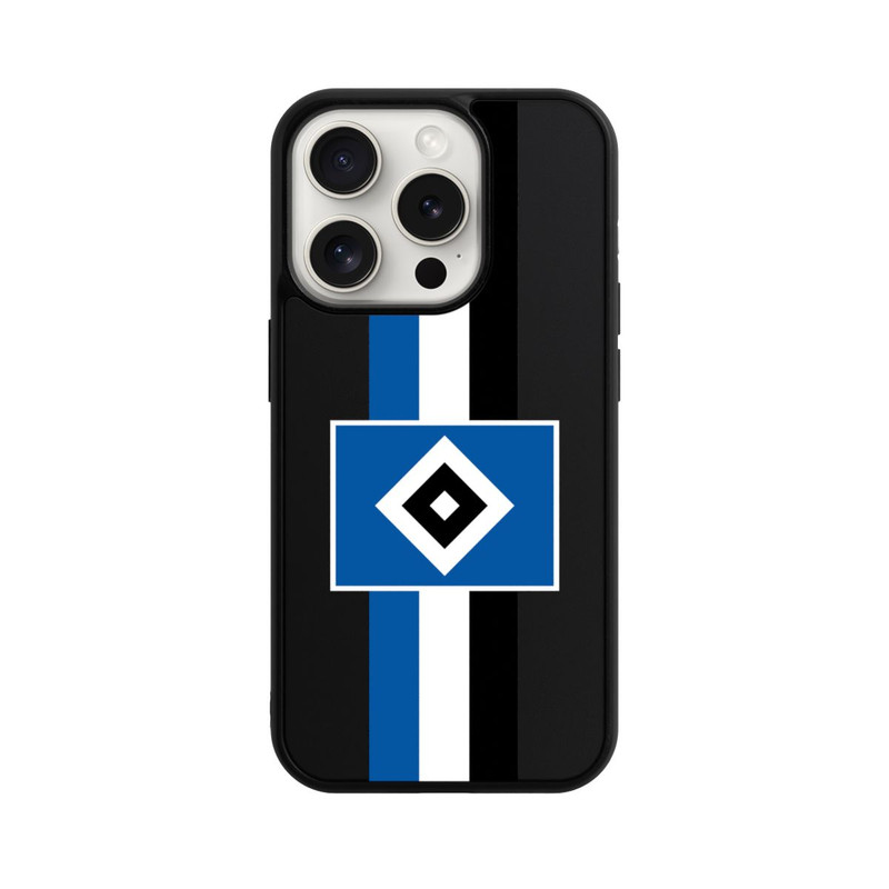 iPhone 15 Pro Base Case HSV Streifen - Blau-Weiß-Schwarz - ohne Hintergrund