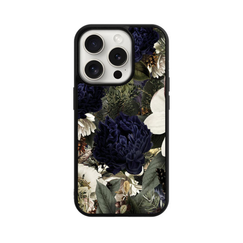 Apple iPhone 15 Pro Base Case Dunkle Mitternachts Barock Vintage Blumen