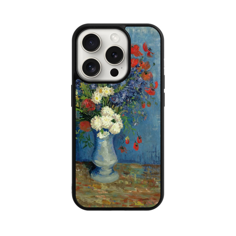 iPhone 15 Pro Base Case Stillleben Vase mit Kornblumen und Mohnblumen von Vincent Van Gogh