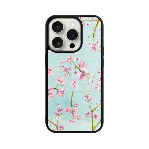 Apple iPhone 15 Pro Base Case Kirschblütenzweigmuster Hellblau