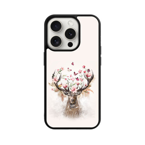 Apple iPhone 15 Pro Base Case Hirsch Blumen Geweih