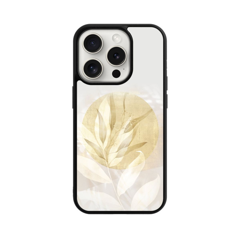 iPhone 15 Pro Base Case Boho Gold Blumen Kunst