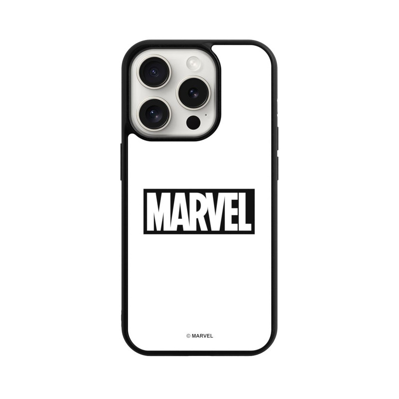 iPhone 15 Pro Base Case Marvel Logo White