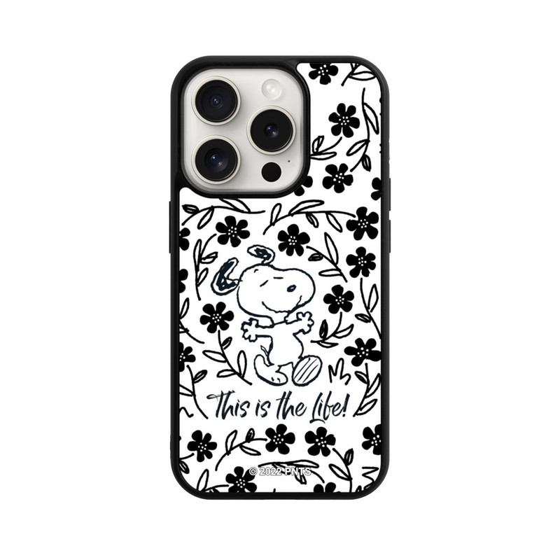 iPhone 15 Pro Base Case Snoopy schwarz und weiß This Is The Life