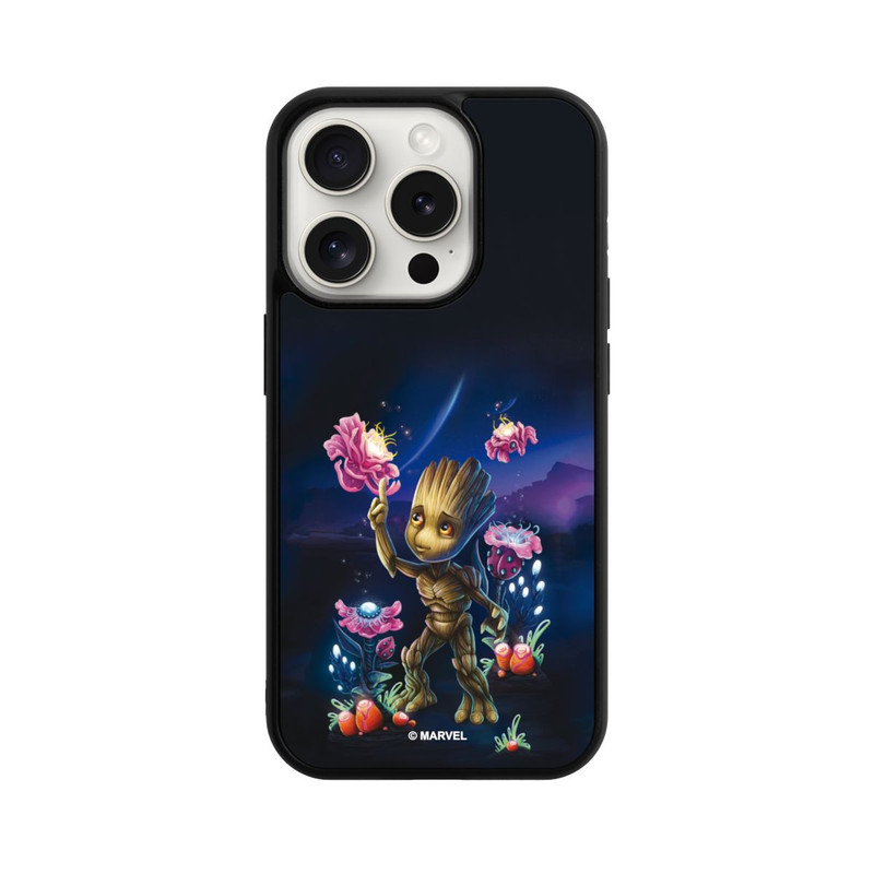 iPhone 15 Pro Base Case Baby Groot Blumen