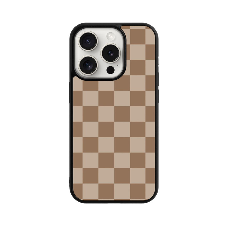 iPhone 15 Pro Base Case Braun Karo