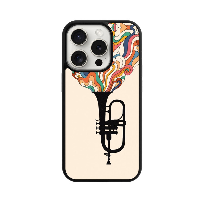 iPhone 15 Pro Base Case Flügelhorn Jazz bunt
