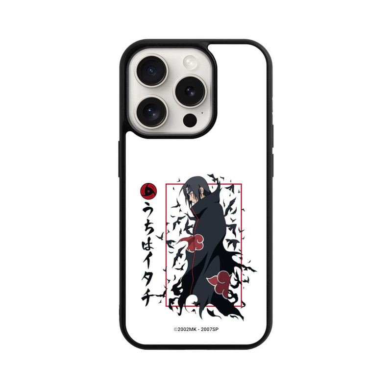 iPhone 15 Pro Base Case Itachi Krähen Weiß