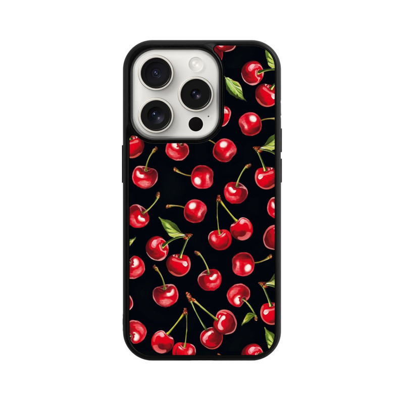 iPhone 15 Pro Base Case Kirschmuster Schwarz mit KI