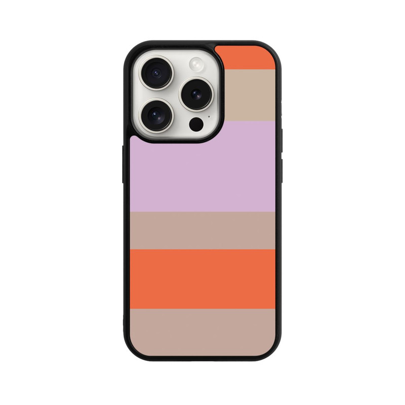 iPhone 15 Pro Base Case Moca Lila Orange Stripes