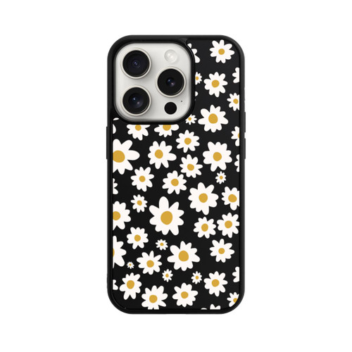 Apple iPhone 15 Pro Base Case Daisy Flower Seamless Pattern Transparent