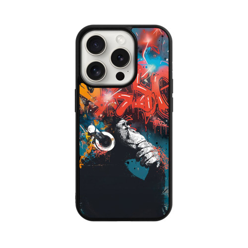 Apple iPhone 15 Pro Base Case Affe Stereo Kopfhörer Graffiti Street Art