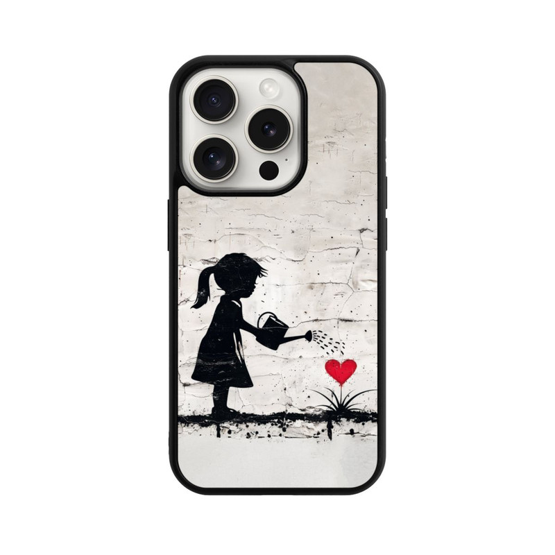 iPhone 15 Pro Base Case Girl Watering Bunch of Flowers 
