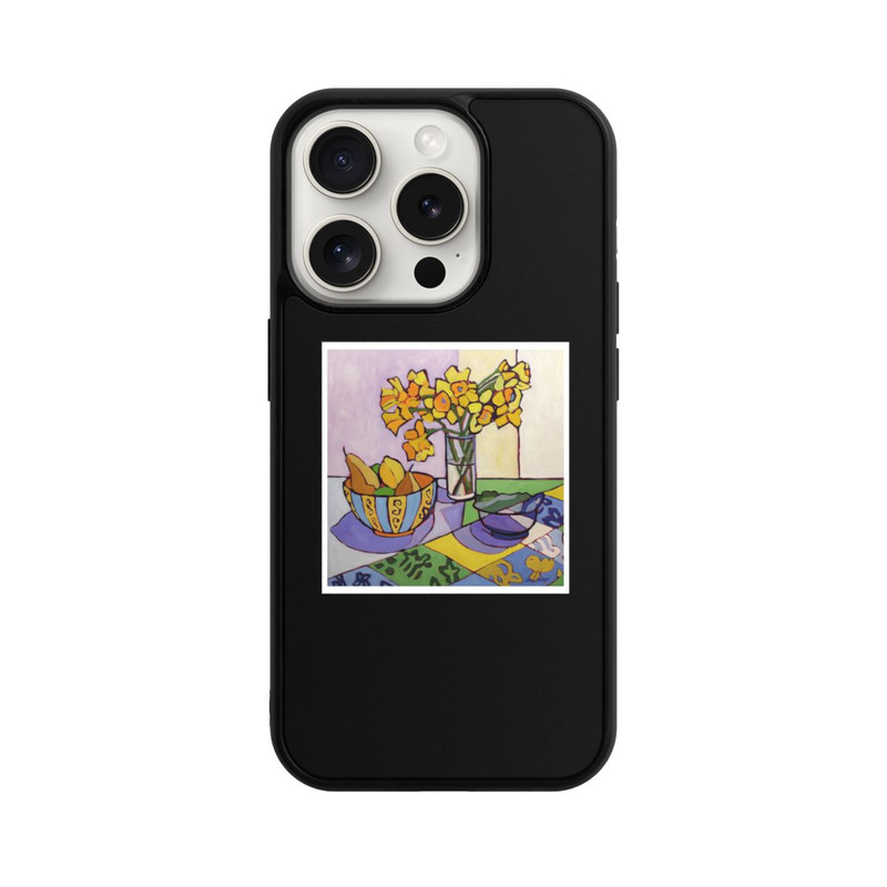 iPhone 15 Pro Base Case Daffodil Patchwork, 2023, by Catherine J Martzloff