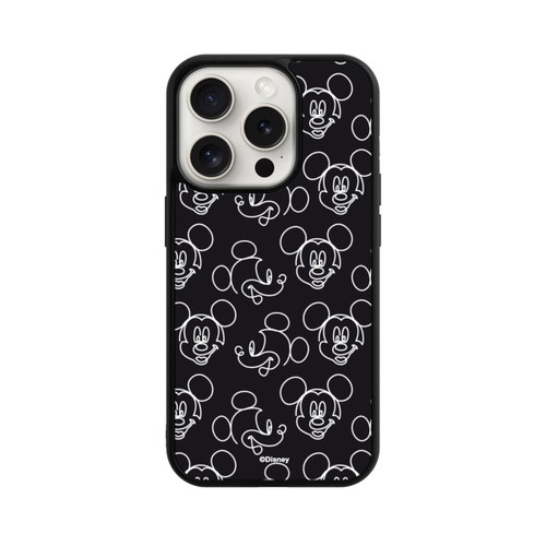Apple iPhone 15 Pro Base Case Disney Mickey Muster Schwarz