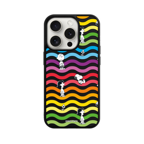 Apple iPhone 15 Pro Base Case Snoopy Pattern Rainbow Transparent