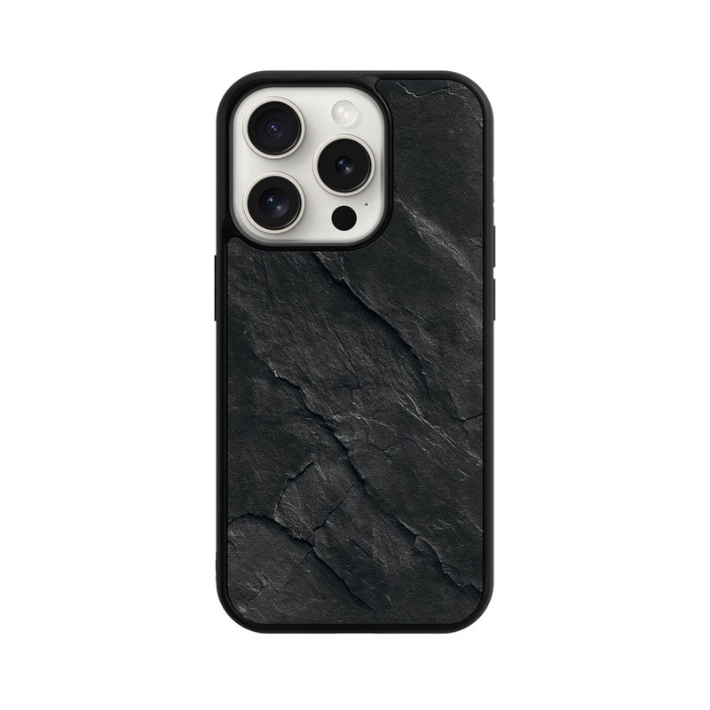 iPhone 15 Pro Base Case Dunkler Schiefer Look