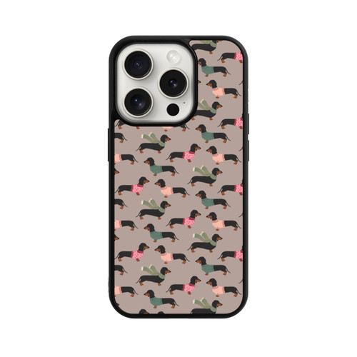 Apple iPhone 15 Pro Base Case Dackel Muster Winter