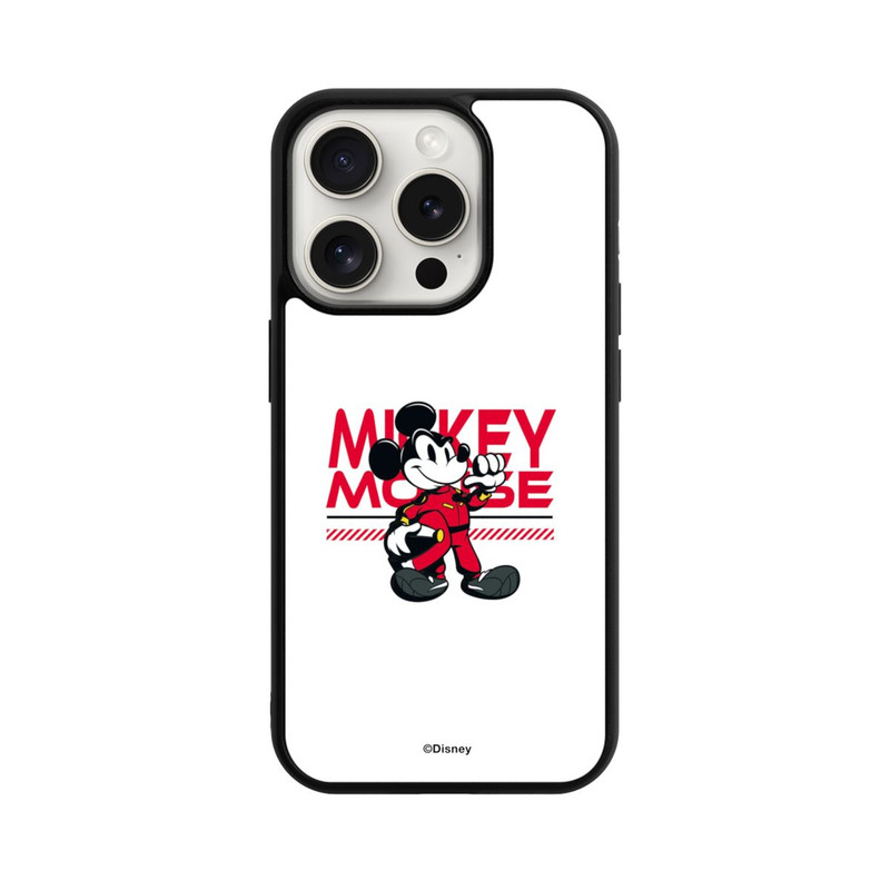 iPhone 15 Pro Base Case Micky Maus Rennfahrer Weiß