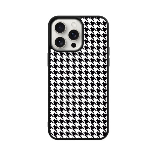 Apple iPhone 15 Pro Max Base Case Hahnentritt Schwarz Weiß