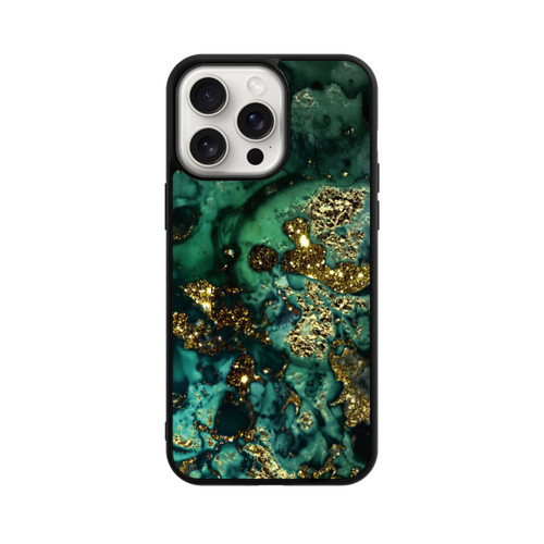 Apple iPhone 15 Pro Max Base Case Cyan Glitzer Marmorlook