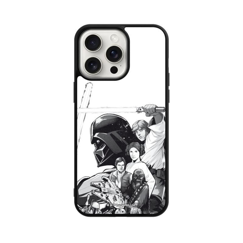 iPhone 15 Pro Max Base Case StarWars Charaktere - Schwarz-Weiß