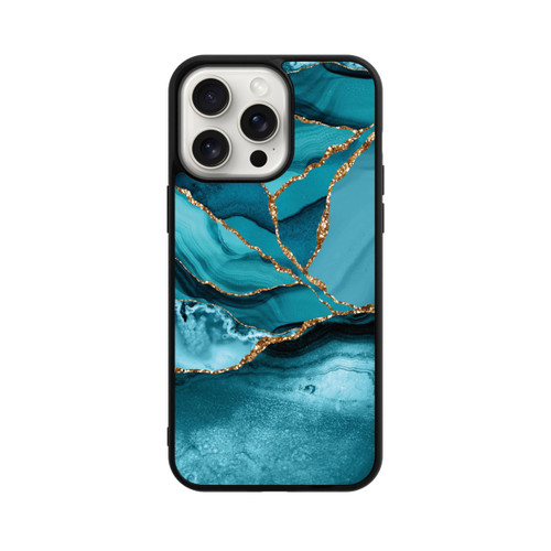 Apple iPhone 15 Pro Max Base Case Eisblaue Marmor Landschaft