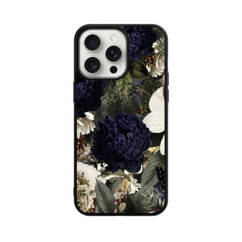 Apple iPhone 15 Pro Max Base Case Dunkle Mitternachts Barock Vintage Blumen