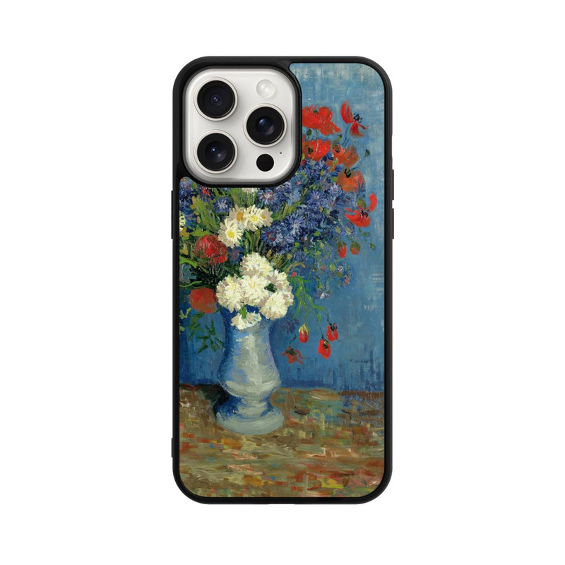 iPhone 15 Pro Max Base Case Stillleben Vase mit Kornblumen und Mohnblumen von Vincent Van Gogh