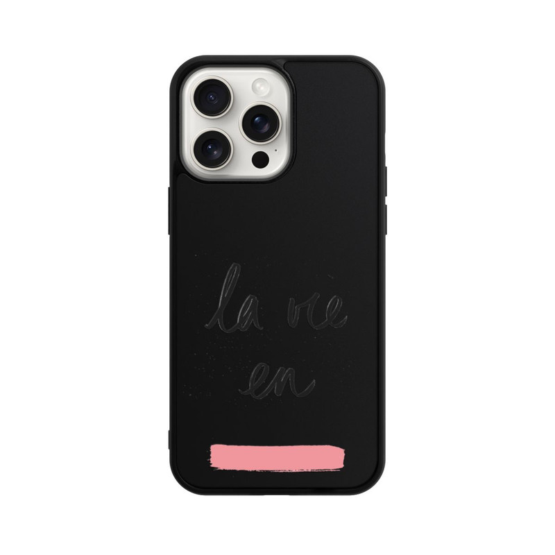 iPhone 15 Pro Max Base Case La vie en Rosa Transparent