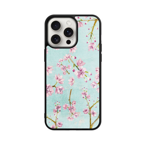 Apple iPhone 15 Pro Max Base Case Kirschblütenzweigmuster Hellblau