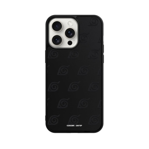 Apple iPhone 15 Pro Max Base Case Schwarzes Konoha-Muster Transparent
