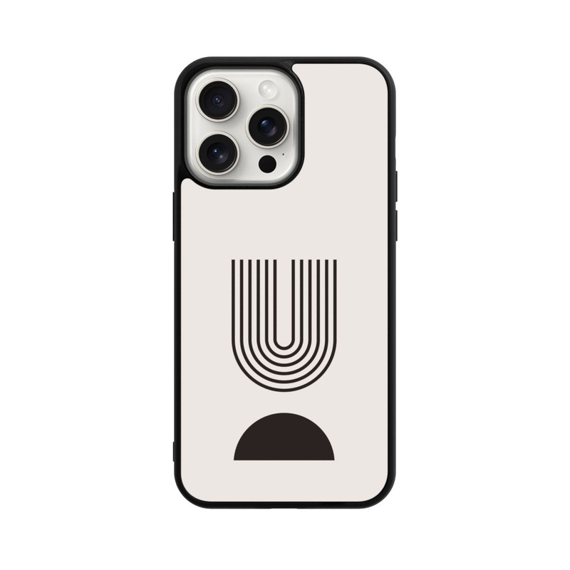 iPhone 15 Pro Max Base Case Moderne Kunst Schwarze Linien