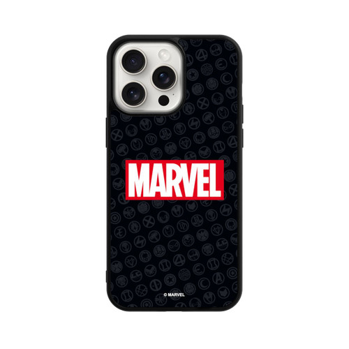 Apple iPhone 15 Pro Max Base Case Marvel Logo Black Red 