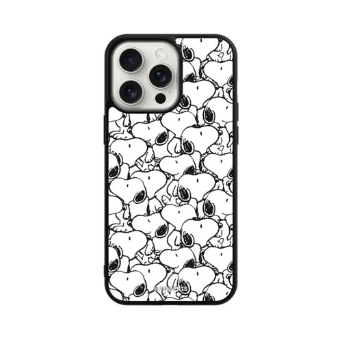 Apple iPhone 15 Pro Max Base Case Snoopy Muster Schwarz und Weiß
