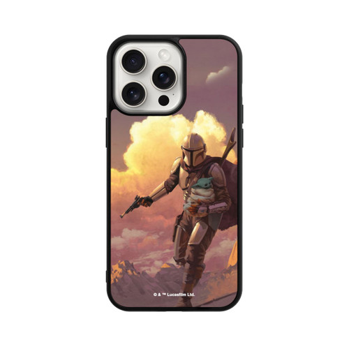 Apple iPhone 15 Pro Max Base Case Der Mandalorianer und Grogu Sonnenguntergang Wolken
