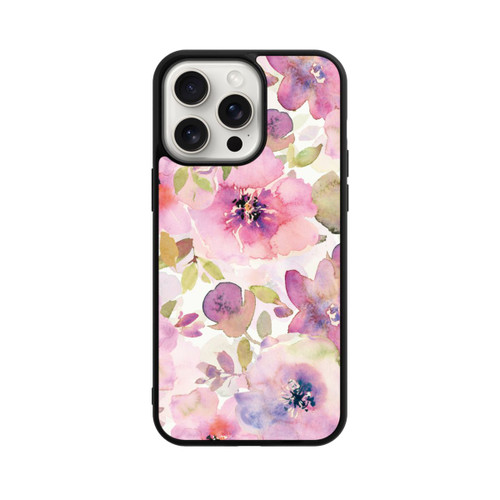 Apple iPhone 15 Pro Max Base Case Tapete mit rosa Blumen