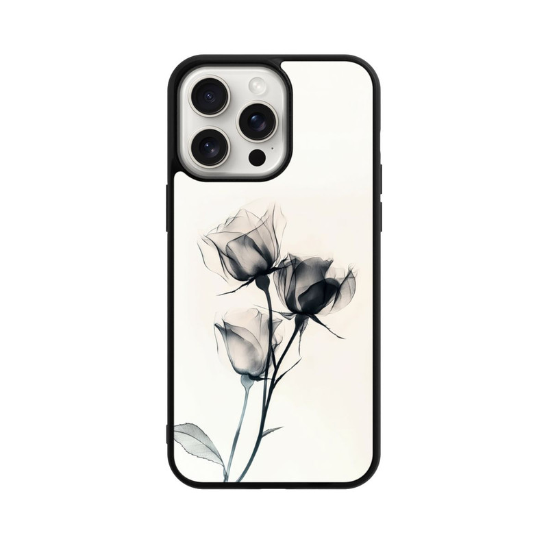 iPhone 15 Pro Max Base Case Schwarze Blume