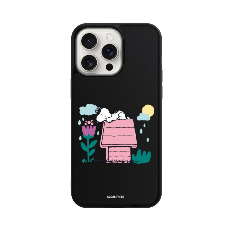 iPhone 15 Pro Max Base Case Snoopy Hundehütte Frühling transparent