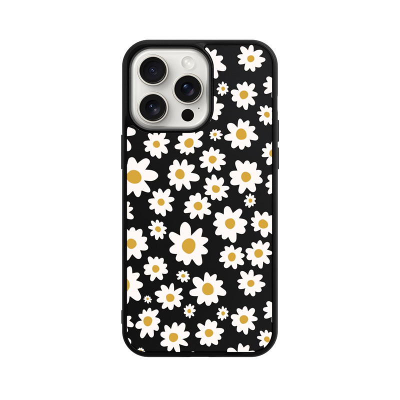 iPhone 15 Pro Max Base Case Daisy Flower Seamless Pattern Transparent