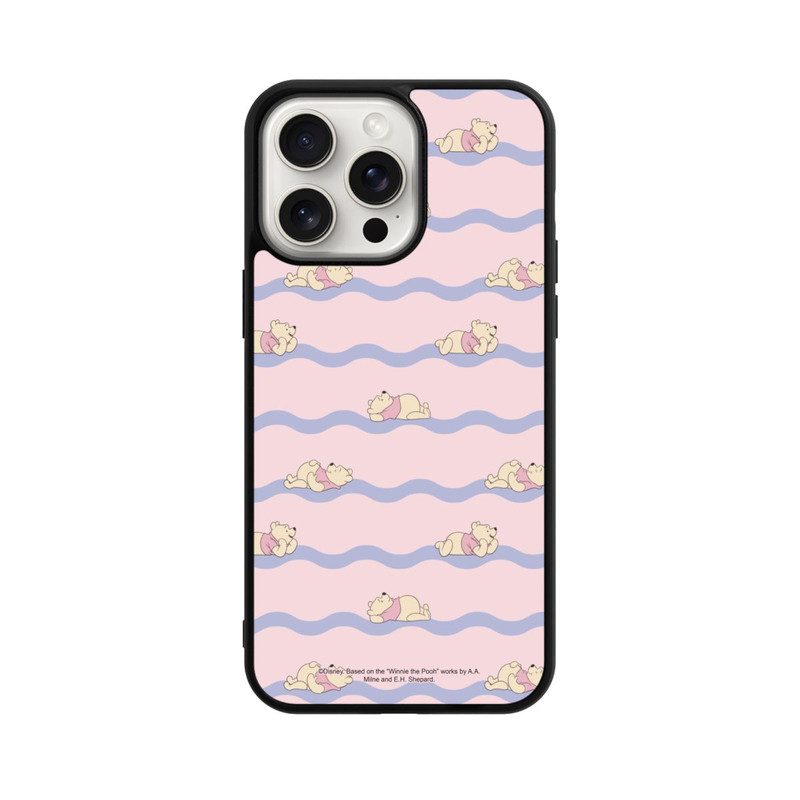 iPhone 15 Pro Max Base Case Winnie the Pooh Pink Waves