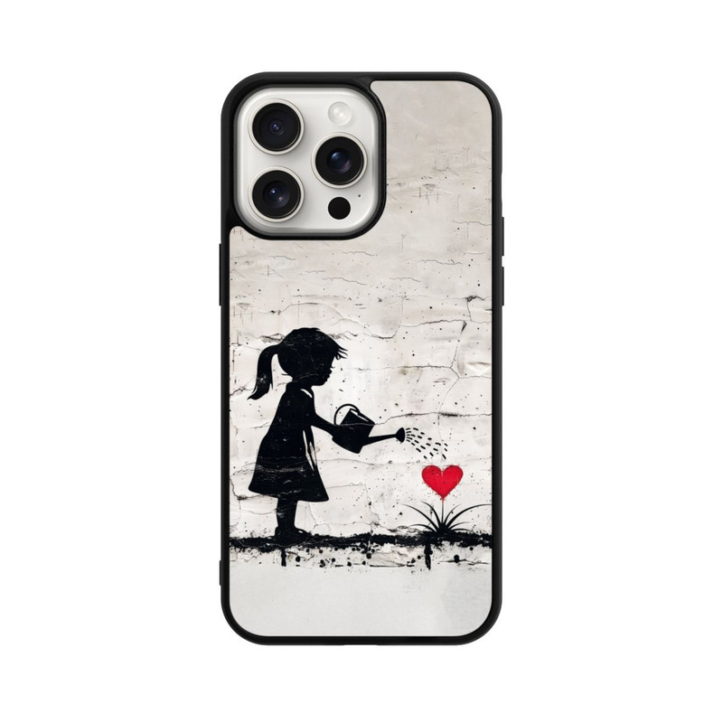 iPhone 15 Pro Max Base Case Girl Watering Bunch of Flowers 