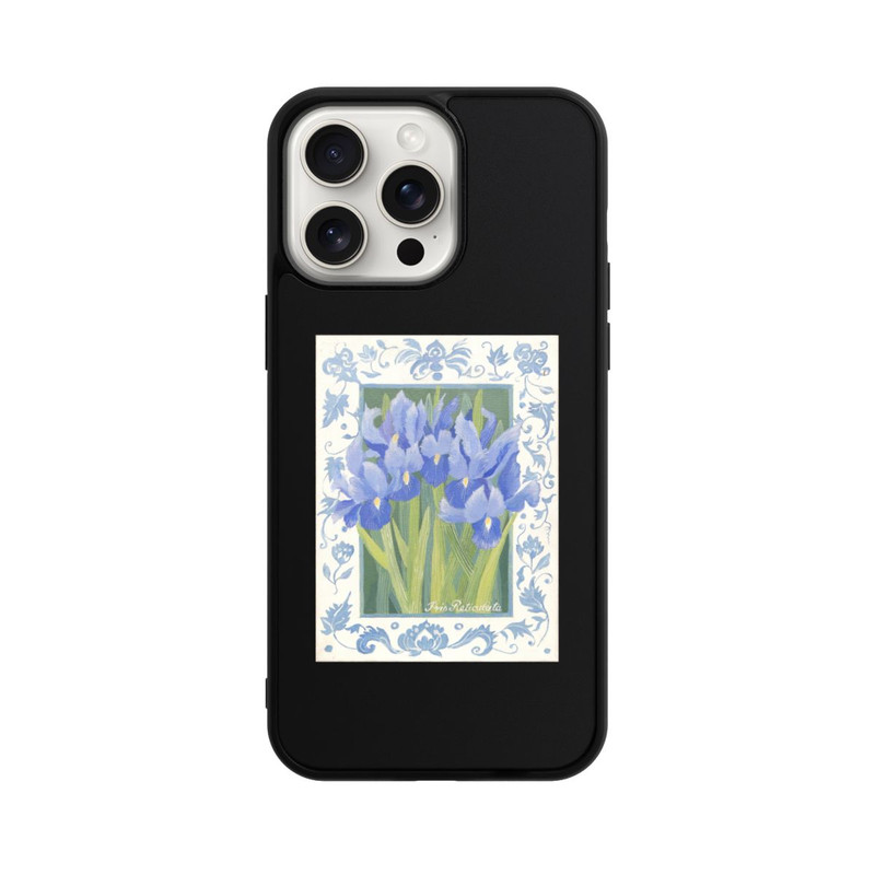 iPhone 15 Pro Max Base Case Blue Iris, by Jennifer Abbott