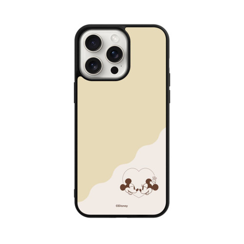 Apple iPhone 15 Pro Max Base Case Mickey and Minnie Love Heart Beige