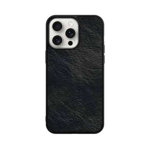 Apple iPhone 15 Pro Max Base Case Schwarzer Lederlook Hintergrund