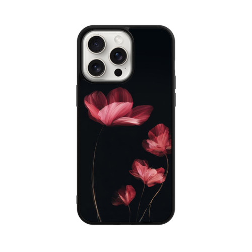 Apple iPhone 15 Pro Max Base Case Burgunder Blüten schwarz