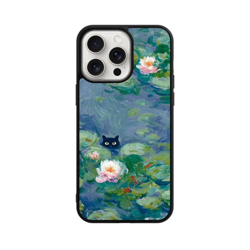 iPhone 15 Pro Max Base Case Katze im Teich Gemälde Impressionismus