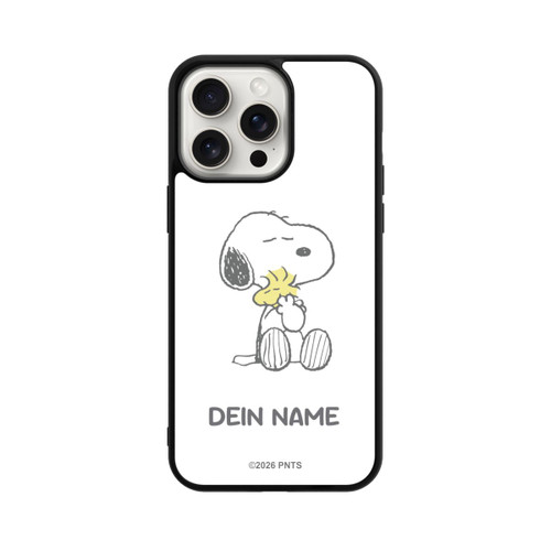 Apple iPhone 15 Pro Max Base Case Snoopy And Woodstock Cuddling Personalisierbar