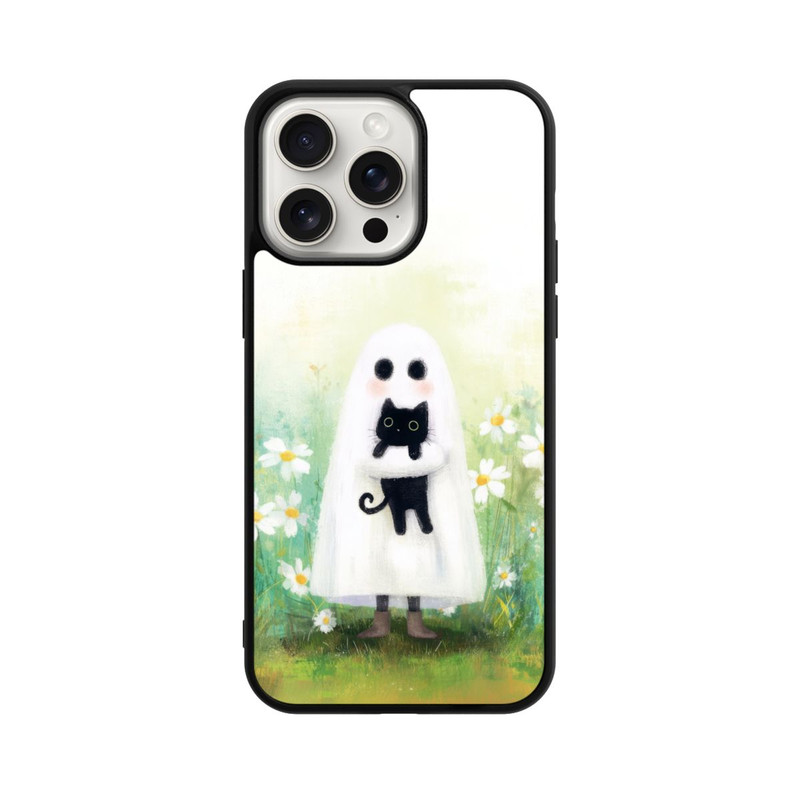 iPhone 15 Pro Max Base Case Geist und Katze Halloween mit KI